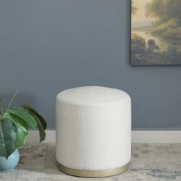 casacraft from pepperfry Seville Fabric Pouffe In Beige Colour-picture-5