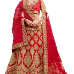 Embroidered Semi Stitched Lehenga Choli-image-5