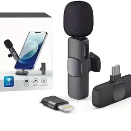 ® K8 Wireless Collar Mic for Type-C Android Cell Phone, Tablets & ios- Microphone-4