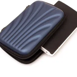 Pouch for Seagate Backup Plus Slim 2 TB External Hard Disk Drive ( Casing Case Cover ) Blue Flower Design Premium Cover-16