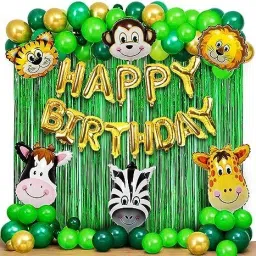 Solid Printed Happy Birthday Animal kit - 49 Pcs for Birthday Decor Balloon-28