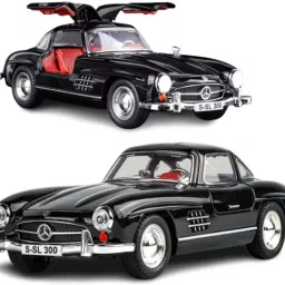 1:24 M Benz Vintage 300SL Diecast Metal Pull Back Car with 6 Openable Doors-image-13