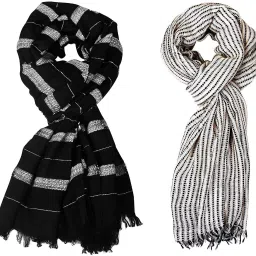 Self Design Pure Cotton Men Multicolor Stole-image-95