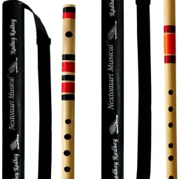 Musical Combo Flutes D Natural 6 Hole (17 Inch) & DD Base 7 Hole (24 Inch) Bamboo Flute Bansuri with Flute Carry Bag Free Bamboo Flute-17