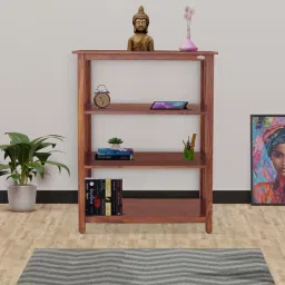 Solid Sheesham Wood Book Shelf For Study Room/ Library | Solid Wood Open Book Shelf-14