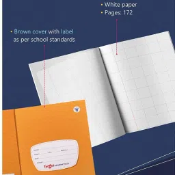 target publications Big Maths Square Ruled Notebooks | Square 1 inch | 172 Pages | Hard Brown Cover | 15.5 cm x 19 cm Approx | Maths Notebook for Exercise and Practice | Pack of 5 Books | GSM 60 | Regular Notebook Ruled 860 Pages image 2