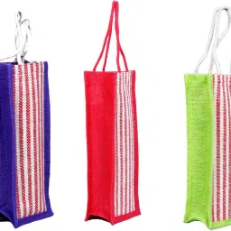 Marvell Jute 2 L Bottle Bags (Multicolored)- Pack of 3-47