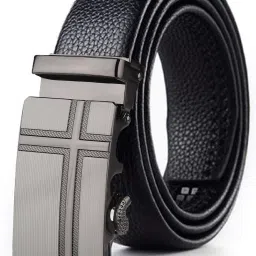 Men Black Artificial Leather, Texas Leatherite Belt-image-88