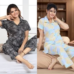 sidwa Women Night Suit Set Multicolor Printed-picture-44