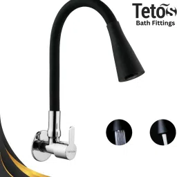 Brass Tap/Sink Faucet with Black 360 Degree Flexible Silicon Faucet Mount-image-16