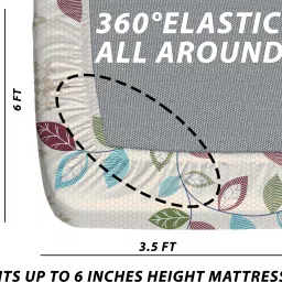 cg homes 180 TC Cotton Single Printed Fitted (Elastic) Bedsheet image 4