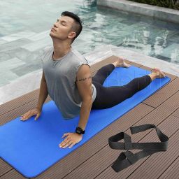 6mm| Anti-Skid| Yoga Mat| Free Carrying Strap| Color Blue 6 mm Yoga Mat-image-4
