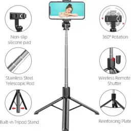 NKL Perfect Selfie Stick Extendable with Bluetooth Remote, Lightweight_19 Bluetooth Selfie Stick-picture-27