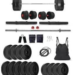 10 kg PVC 50 Kg Weight Combo of 5Ft Rod,Bag and Accessories Home Gym Combo-image-93