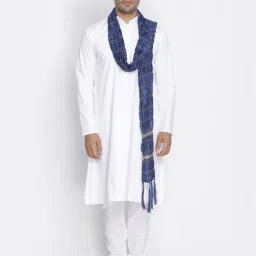 Viscose Blend Solid Dark Blue Men Dupatta-picture-24