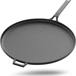 Pre-Seasoned Cast Iron Tawa with Long Handle - 30 cm Roti and Khakra Maker-image-34