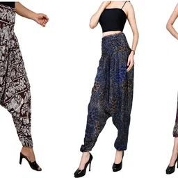 fusfus Printed Rayon, Cotton Women Harem Pants-picture-2