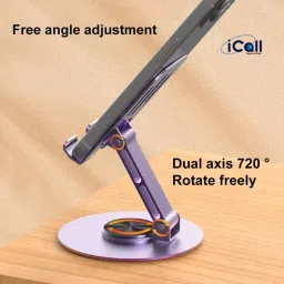 icall Metal Mobile Phone Holder With 360 ° Rotation Folding Tablet Desktop Holder Mobile Holder image 4