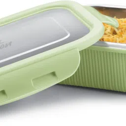 Cool Touch Rectangular 800 Stainless Steel Microwave Safe Container, 780 ml 1 Containers Lunch Box-2
