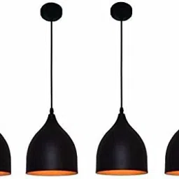 Metal E26/E27 Pendant Ceiling Hanging Lights Lamp (Black) Size: 23 * 17 * 17cm -Set of 4 Pendants Ceiling Lamp-21