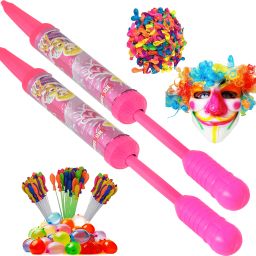 (2 Pichkari+ 3 Magic Balloon+ 100Water Balloon +1 Joker Mask)for Kids Holi Party Water Gun-4