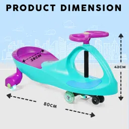 tygatec Swing Car Ride On With 360 Rotating Handle & PU Wheels, 50kg Weight Capacity Car Car Non Battery Operated Ride On image 2