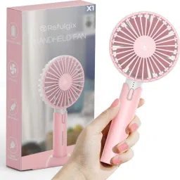 Refulgix USB Rechargeable Mini Portable Hand Fan With Noise Cancelling Design 1200Amh Battery Operated Personal Fan for Women, Makeup, Office, Travel, USB Fan-14