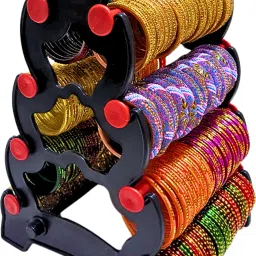 4 Step (Black with Red)Bangle holder,chudi stand,plastic Bangle stand Jewellery Organizer-30