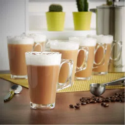 Pack of 6 Glass Glass Crystal Clear Glass Tea Mugs tea coffee cup-image-4
