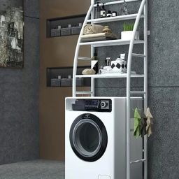 Washing Machine Rack Storage Shelf Metal, 3-Tier Over Bathroom Organizer Rack Steel Wall Shelf-image-28
