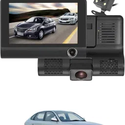 170 Degree/3 Lens G-Sensor 4Inch 3 Way DVR Video Recorder For Car Black LCD-image-66