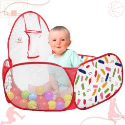 Basket Ball Pool with 40 Color-Full Balls Kids Play Tent House for 6M+ Kids-15