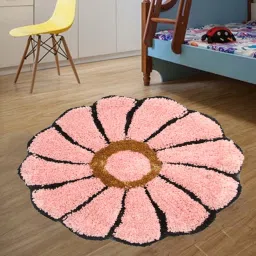 Pink Polyester Area Rug-12