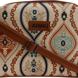 Khaki Women Sling Bag Attractive printed design with vibrant colors_ Khaki leaves-image-59