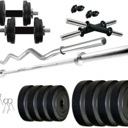 40 kg PVC Weight 3Ft Curl Rod and 4Ft Straight Rod Home Gym Combo-21