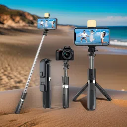 Clairbell NR8_R1S Bluetooth Selfie Sticks with Remote and Selfie Light Single Gimbal for Mobile-21