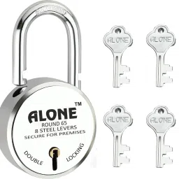 Alone Round 65mm Lock for Home Link Gate Shop Shutter, D/L 4 Keys (pack of 1) Padlock-5