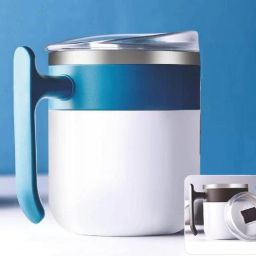 Pack of 1 Stainless Steel, Plastic Pop Coffee Mug, Tea & Coffee Plastic Milk Mug Inside Steel with Lid, 350 ml-image-15