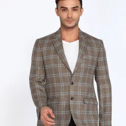 Men Checkered Single Breasted Formal Blazer-image-48