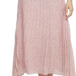 Women Printed Pleated Pink Skirt-image-63