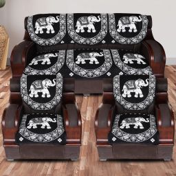 Jacquard Animal 3+1+1 Seater Sofa Cover-image-95