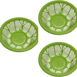 Plastic Stoarge Basket pack of 3 Multicolor Plastic_Mk43 Storage Basket-image-95