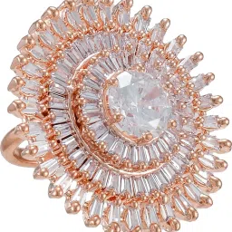 Partywear Designer Collection Alloy Cubic Zirconia Gold Plated Ring-image-18