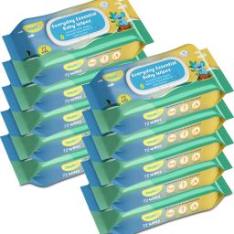 Soft Cleansing Baby Wipes with Aloe Vera & Vitamin E -72 Counts/Pack (Set of 10)-image-73