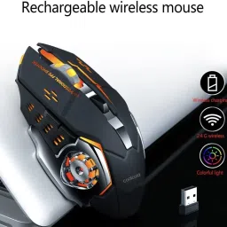 coolcold 2.4G Wireless Gaming Mouse Rechargeable, Color Changing 6 Buttons DPI 1600 Wireless Optical Gaming Mouse image 2