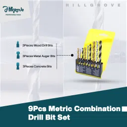 hillgrove 100% Copper Winding HGCM717M2 Power Drill with 9Pcs Bits for Making Holes in Metal/Wood/Concrete with Reverse Rotation and Variable Speed HGCM717M2 Hammer Drill image 3
