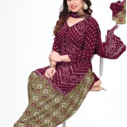 Unstitched Crepe Salwar Suit Material Printed-image-7