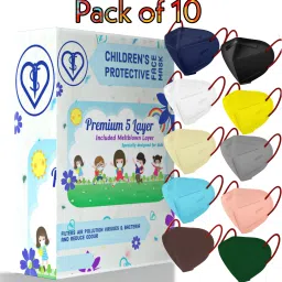 N95 color mask for child Reusable Washable Face Mask Breathable, Outdoor Anti-Pollution & Anti Virus Breathable Face Mask with Premium Quality masks Especially for Kids With 5 Layers Protection Respirator With Melt Blown for Boys Girls Children Babies (Anti Pollution Mask , Anti Viral Mask , Anti Bacterial Mask ) (School Mask , Outdoor Mask , Kids Party Mask) (Child Mask , Kids Mask 3 years, Kids Mask 4 years , kids Mask 5 years , kids mask 6 years , kids mask 7 years , kids mask 8 years , kids mask 9 years , kids mask 10 years up to 14 yrs ) Kids N95 10PCS Combo-10 Reusable, Washable Cloth Mask With Melt Blown Fabric Layer-0