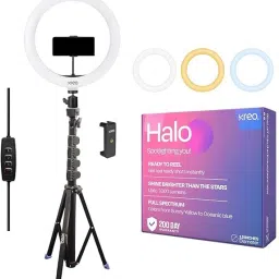 Kreo Halo 12 Inch Ring Light With Tripod, Reels Set, 3 Modes, Video Maker Ring Flash-21