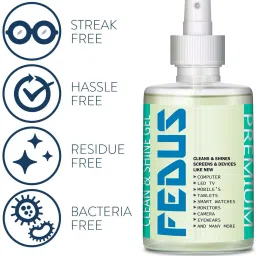 Fedus 200ml Screen Cleaner Fluid Gel Multi-Purpose LCD Cleaning Kit, Liquid Solution with Cloth to Clean Mobile/Laptop Screen, Computer, Tab, LCD Display, Camera for Computers, Laptops (Laptop Cleaner)Pack 2 for Computers, Laptops, Mobiles image 2